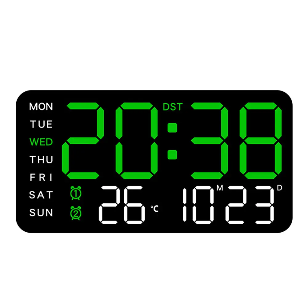 Digital Alarm Clock Electronic Wall Clock Multifunctional Boarderless Wall-mounted Clock Desk Alarm Clock for Students
