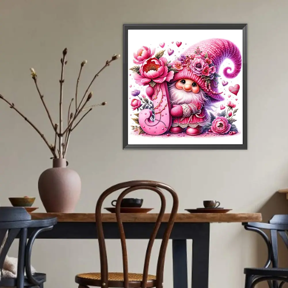 Gnome 5D DIY Full Drill Round Diamond Painting Kit for Home Wall Decoration