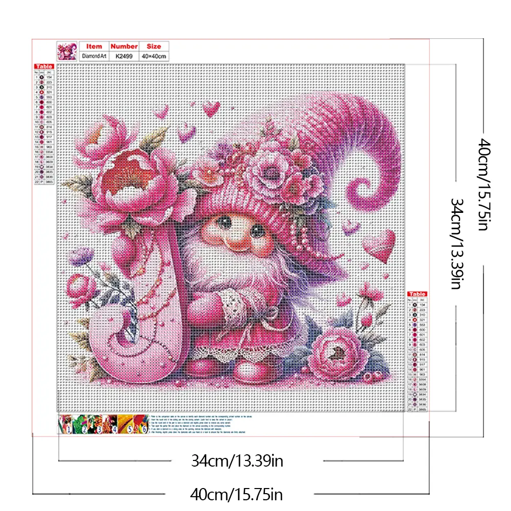 Gnome 5D DIY Full Drill Round Diamond Painting Kit for Home Wall Decoration