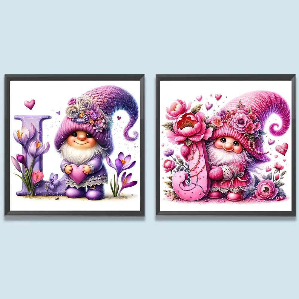 Gnome 5D DIY Full Drill Round Diamond Painting Kit for Home Wall Decoration