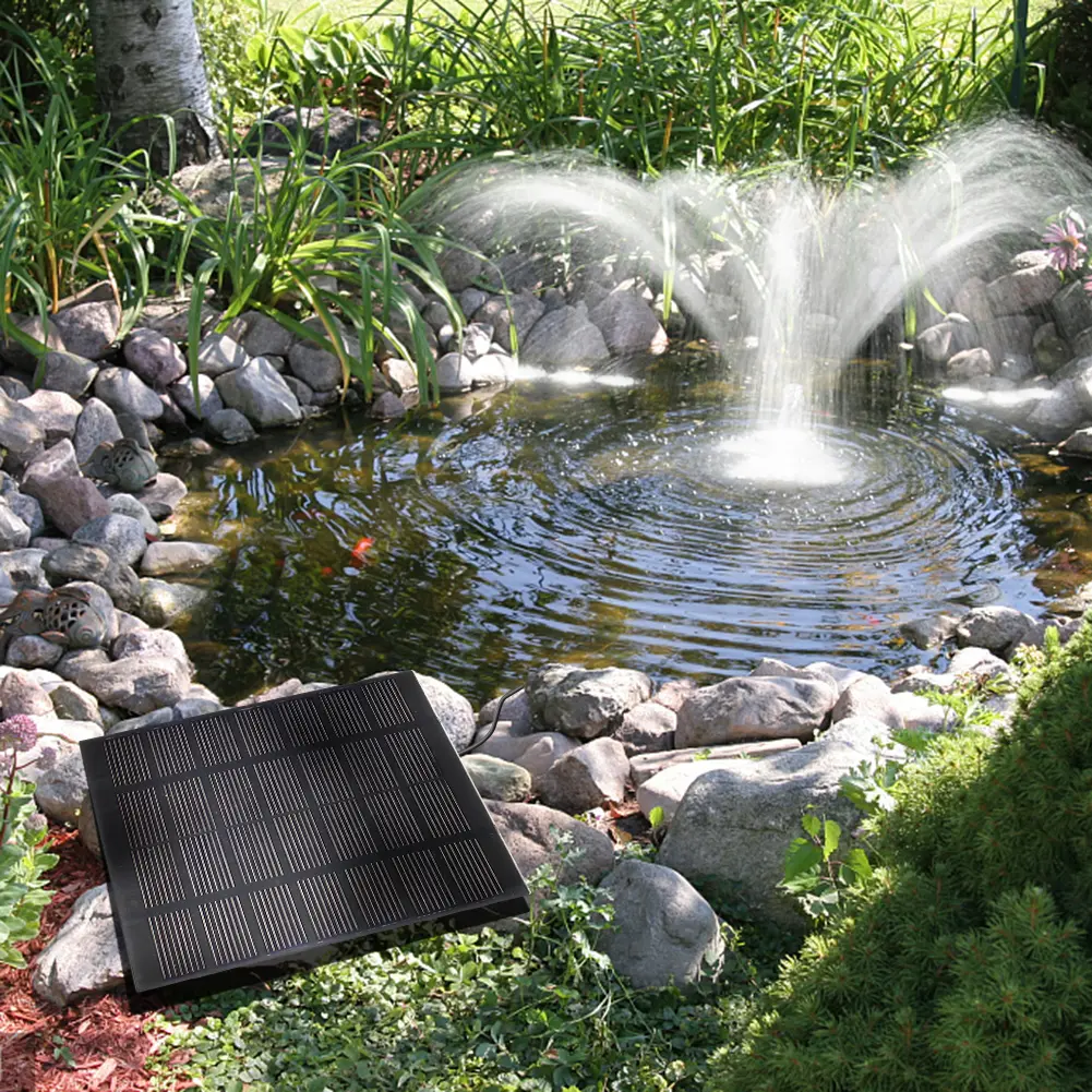 1.5W Solar Fountain Pump for Bird Bath with 6 Nozzles Solar Fountain with Panel Water Pump 200L/H for Outdoor Fish Tank Aquarium