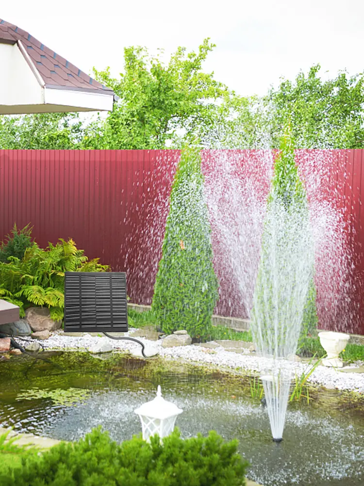 1.5W Solar Fountain Pump for Bird Bath with 6 Nozzles Solar Fountain with Panel Water Pump 200L/H for Outdoor Fish Tank Aquarium