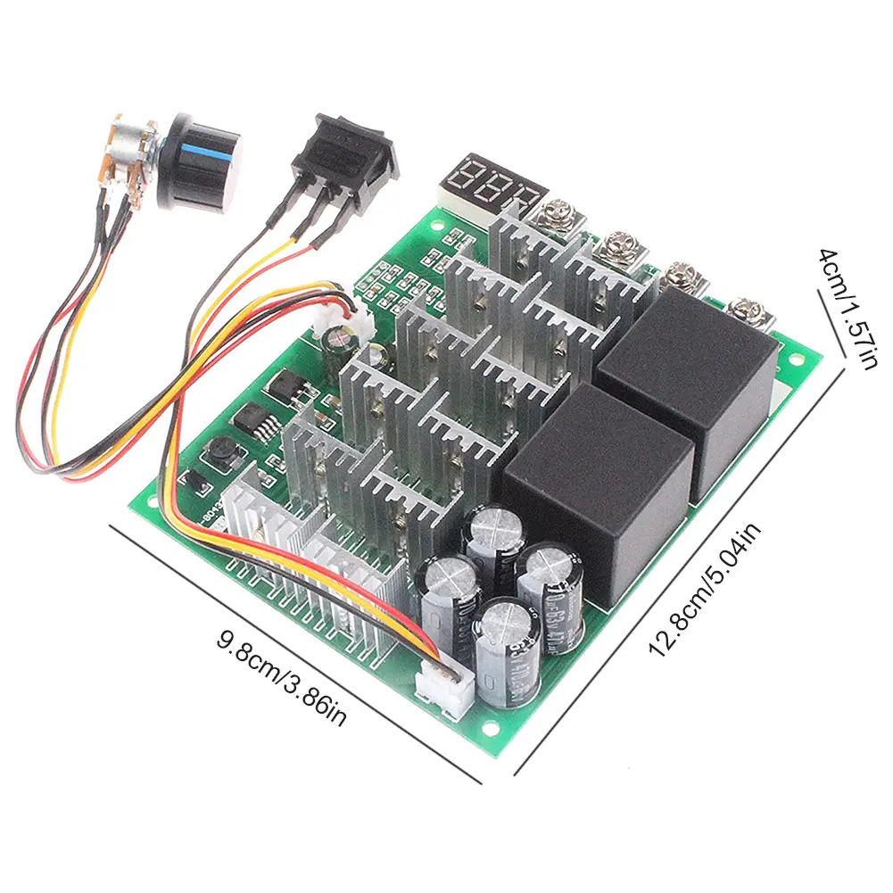 DC10V to 55V Motor Speed Controller with Digital Display and 60A Regulator for Various DC Motor Applications