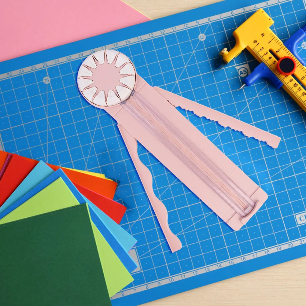 Multi Functional Handheld Paper Cutter with 12 Blades for Precision Crafting Scrapbooking and Card Making