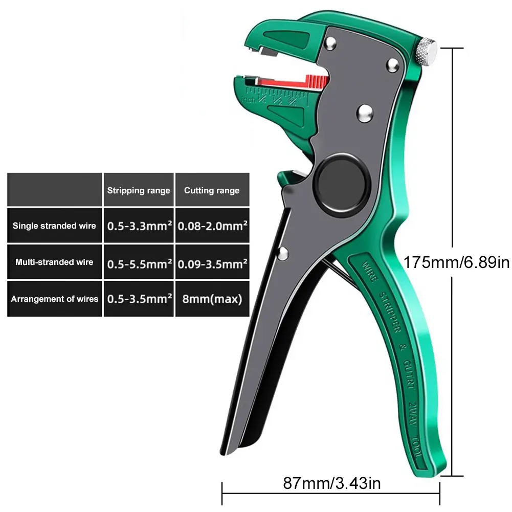 Adjustable Multifunctional Electric Cable Stripper and Cutter with Duckbill Design for Flat Wire Applications