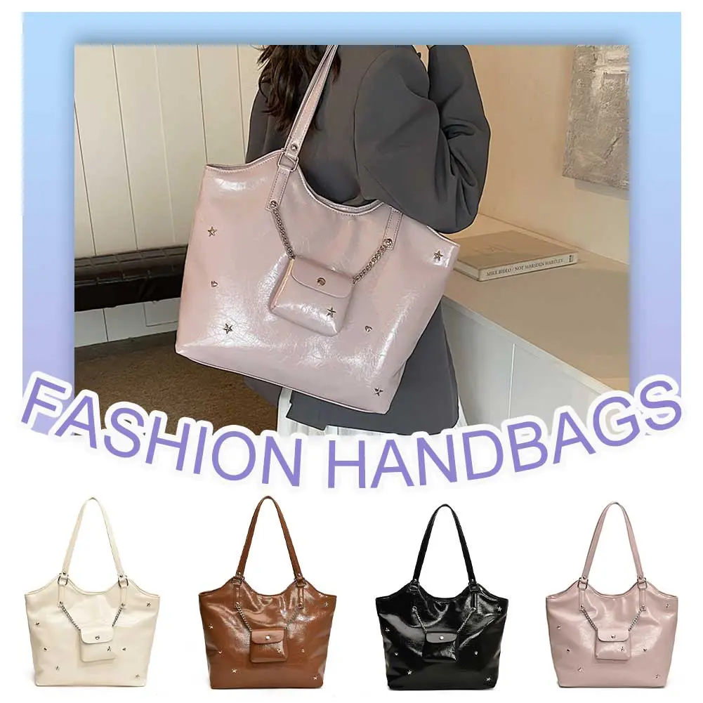 Shoulder Bag for Women Large Capacity Hobo Purse PU Leather Solid Handbag Hobo Purse Work Shopping Bag