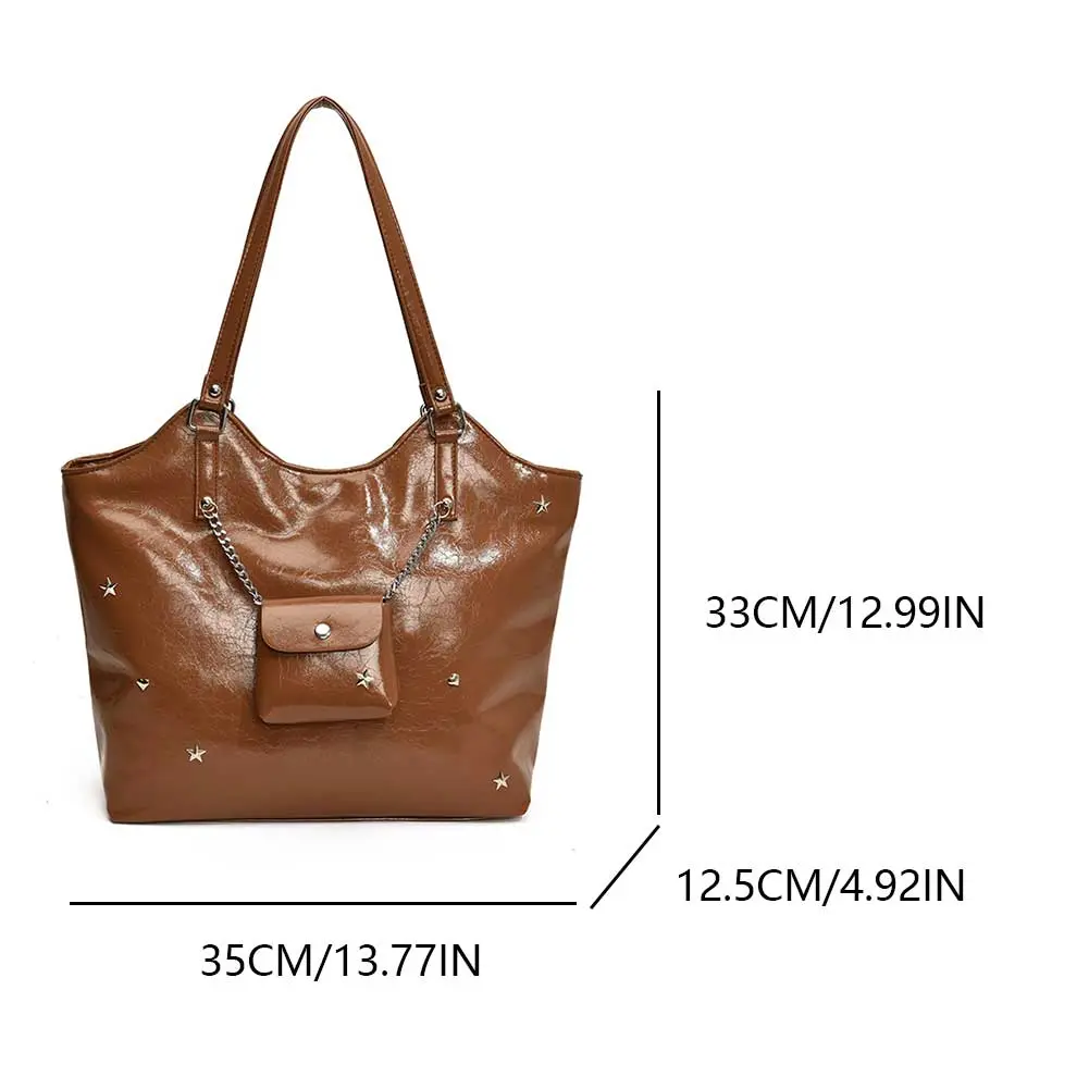 Shoulder Bag for Women Large Capacity Hobo Purse PU Leather Solid Handbag Hobo Purse Work Shopping Bag