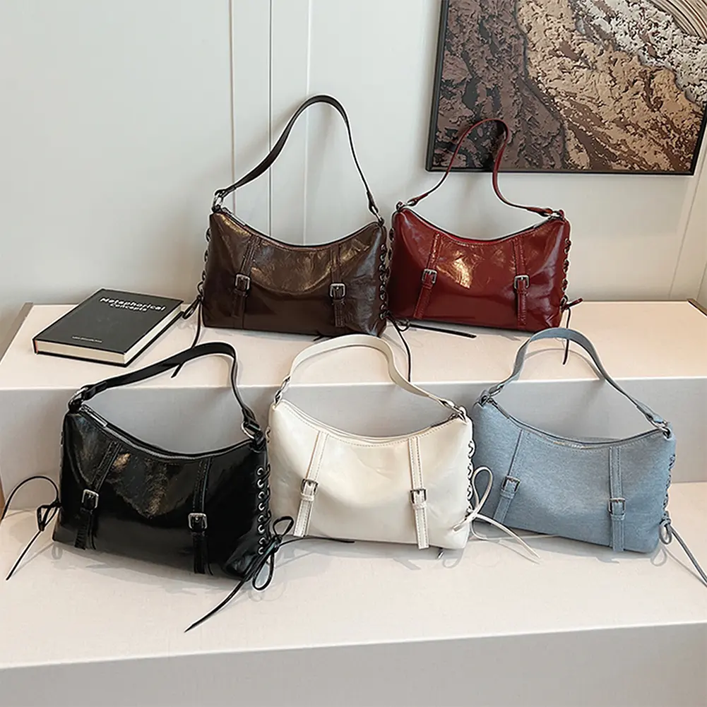 Crossbody Bag for Women Bow Messenger Bag PU Leather Adjustable Strap With Inner Pocket Satchel Bag for Work Travel