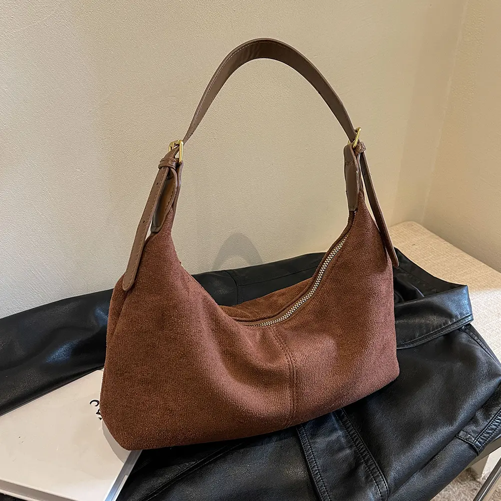 Crescent Bag for Women with Inner Pocket Hobo Bag Adjustable Strap Crossbody Bag Zipper Handbag for Work Travel