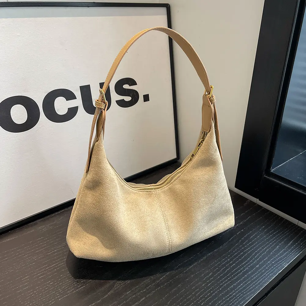 Crescent Bag for Women with Inner Pocket Hobo Bag Adjustable Strap Crossbody Bag Zipper Handbag for Work Travel
