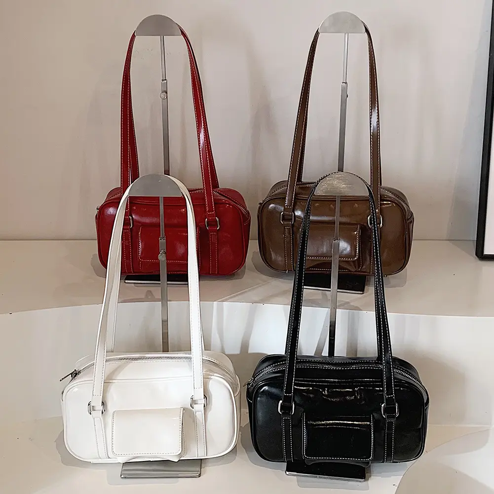 Underarm Bag PU Leather Zipper Closure Shoulder Bag for Women with Inner Pockets Handbag Tote Bag for Work Travel