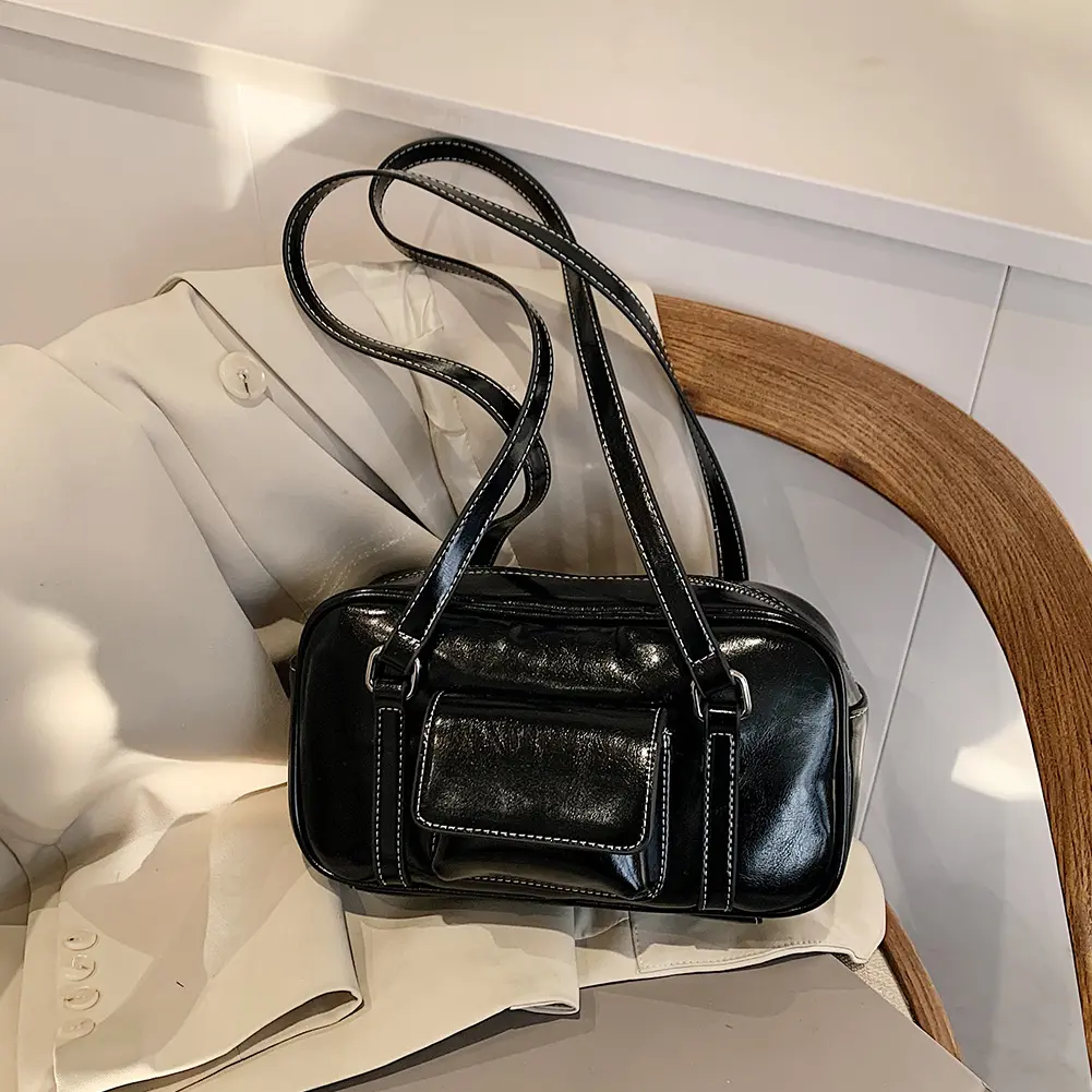 Underarm Bag PU Leather Zipper Closure Shoulder Bag for Women with Inner Pockets Handbag Tote Bag for Work Travel