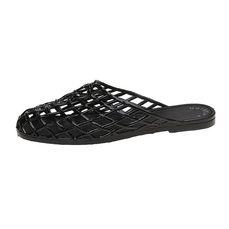Women Jelly Flats Fashion Slip-On Flats Lightweight Hollow Out Ballet Flats Breathable Casual Flat Sandals for Outdoor Travel