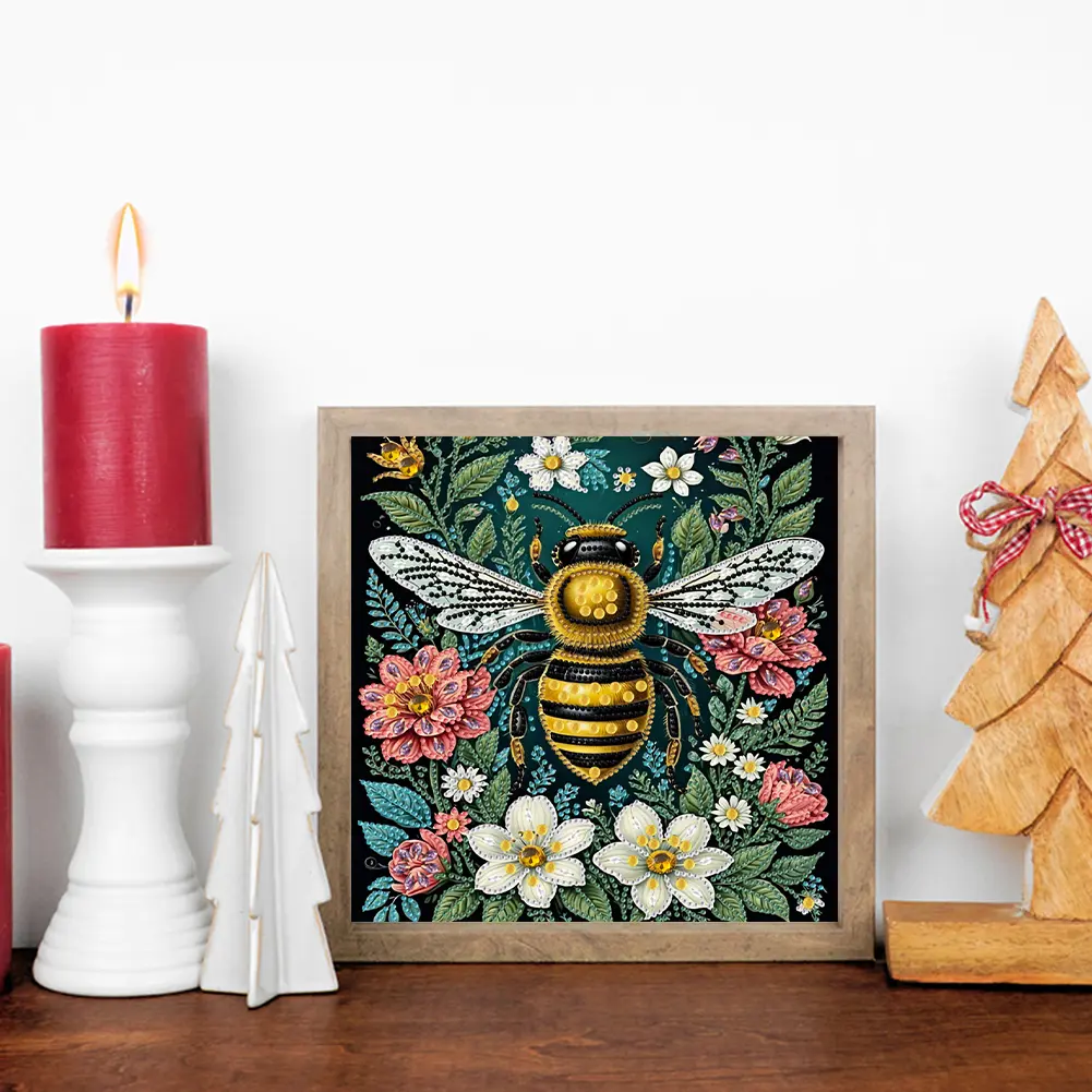 5D DIY Partial Special Shaped Drill Diamond Painting Kit Bee for Home Decoration