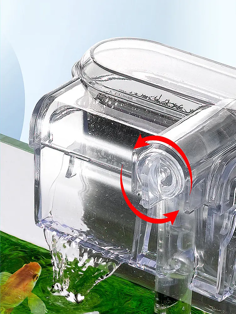 Fish Tank Suspended Filter Mini Filter Adjustable Water Flow Aquarium Hang On Filter Quiet for Freshwater Saltwater Tank