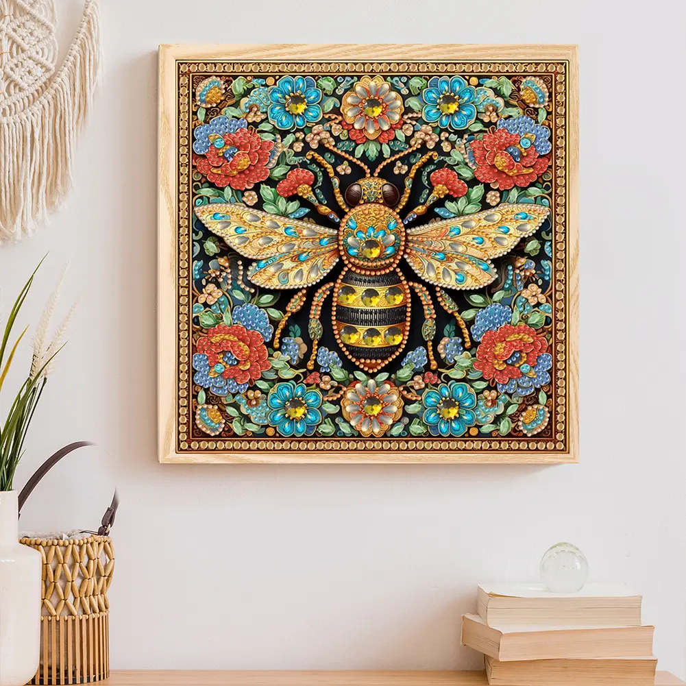 5D DIY Partial Special Shaped Drill Diamond Painting Kit Bee for Home Decoration