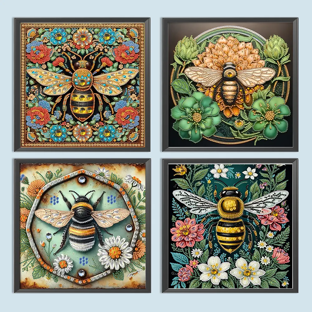 5D DIY Partial Special Shaped Drill Diamond Painting Kit Bee for Home Decoration