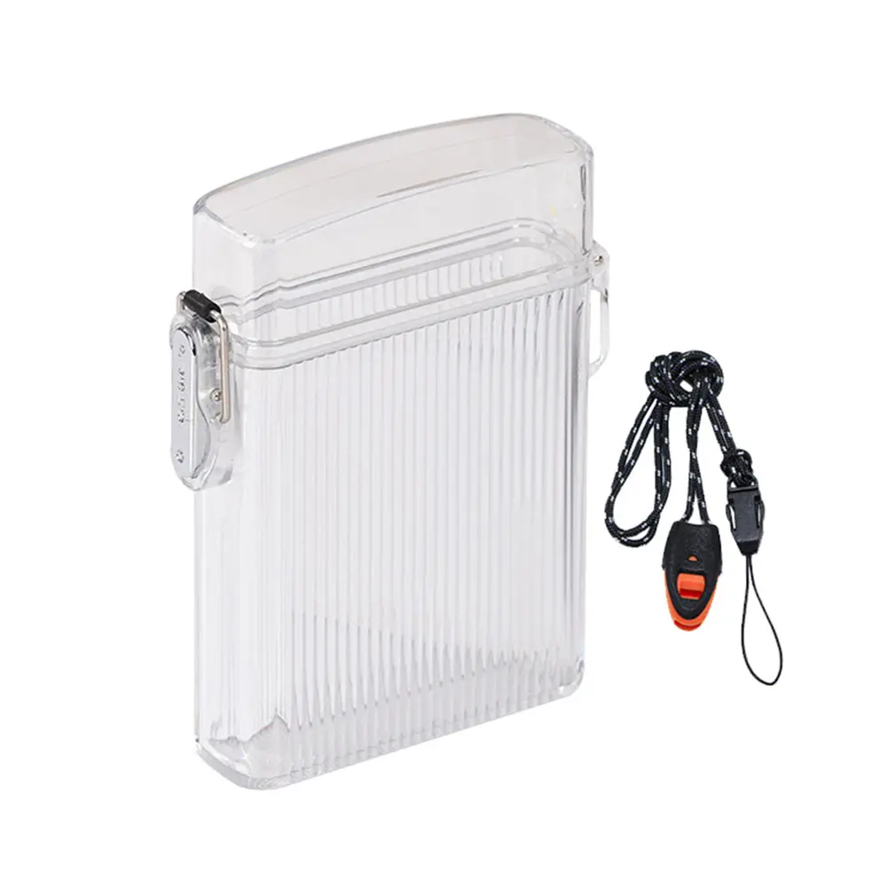 6.5mm 32 Capacity Portable Cigarette Case with Nylon Whistle Cord Moisture-Proof Tobacco Storage Box for Home & Office Household