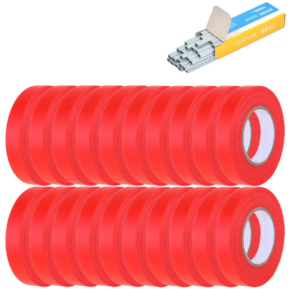 Durable 12/20pcs Plastic Garden Tape with Staple Plant Tying Machine for Vegetable Grape Tomato Cucumber and Flowers