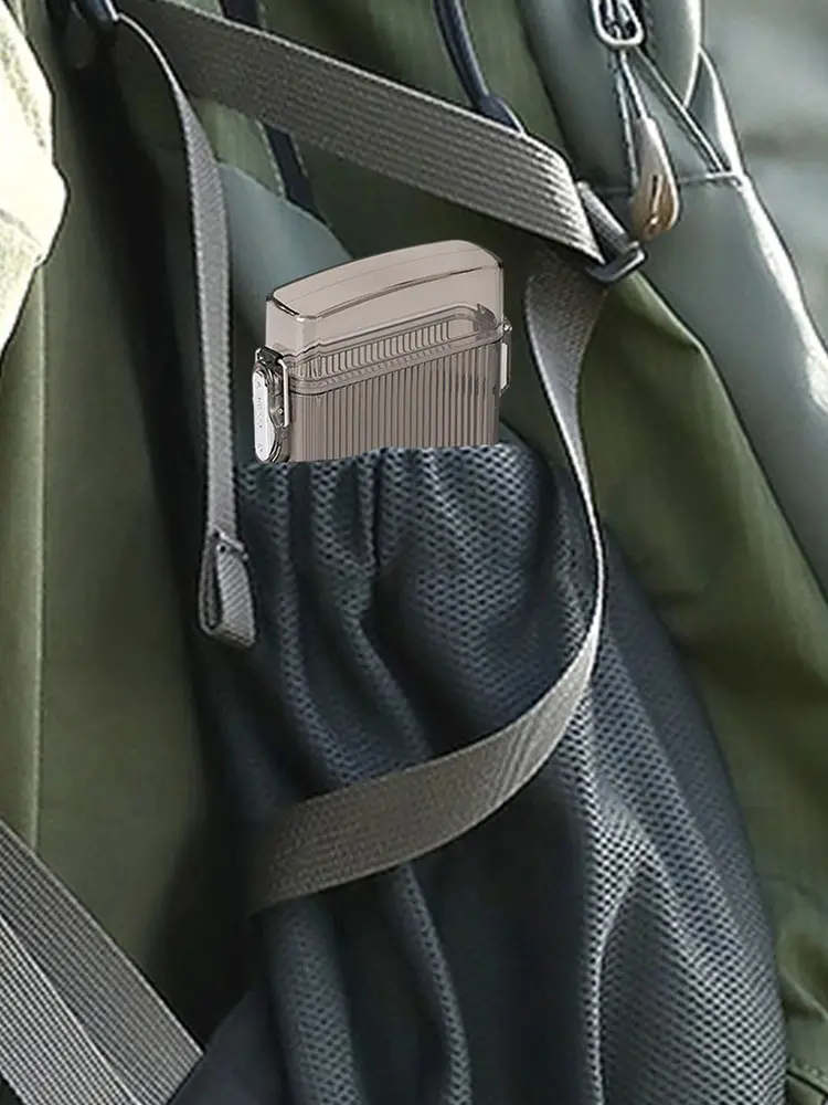 6.5mm 32 Capacity Portable Cigarette Case with Nylon Whistle Cord Moisture-Proof Tobacco Storage Box for Home & Office Household
