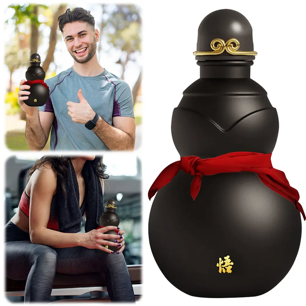 900ml Gourd Water Bottle Chinese Retro-Inspired Travel Water Cup Large Capacity Drinking Gourd Bottle for Wu Kong Game Fan