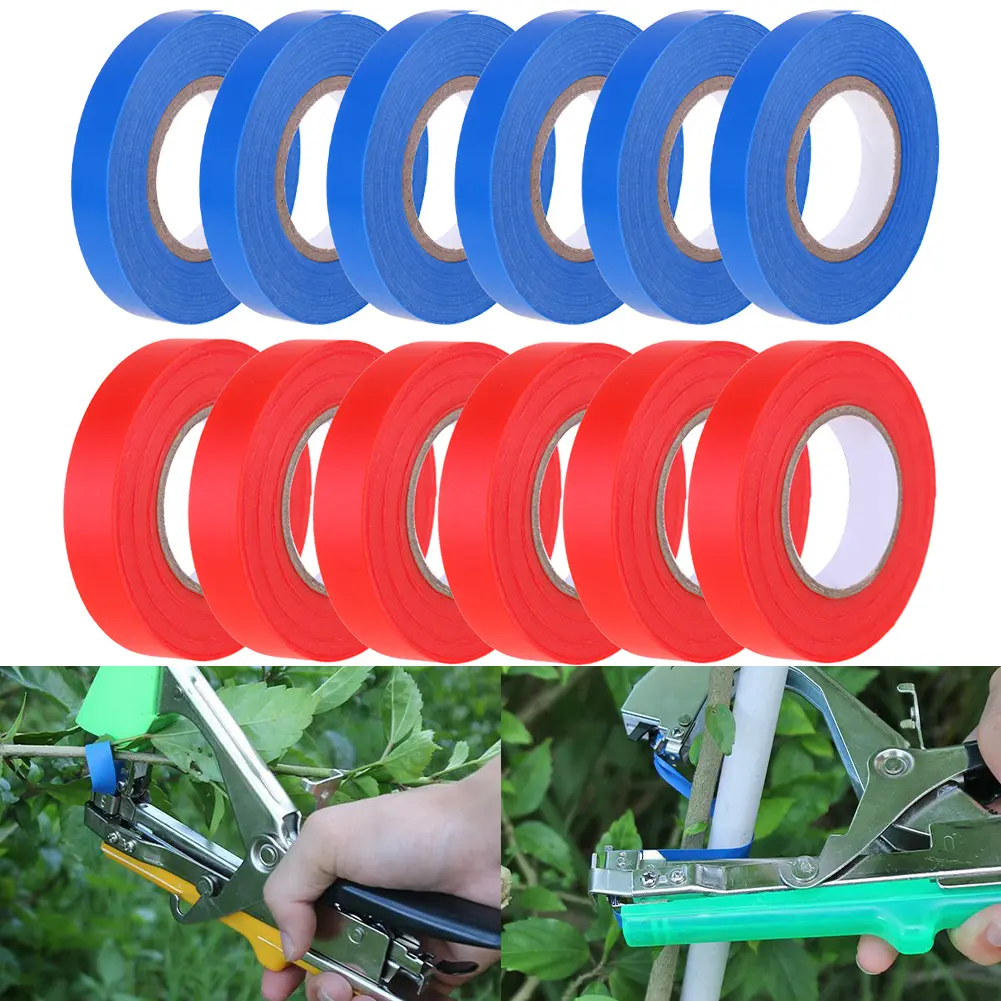 Durable 12/20pcs Plastic Garden Tape with Staple Plant Tying Machine for Vegetable Grape Tomato Cucumber and Flowers