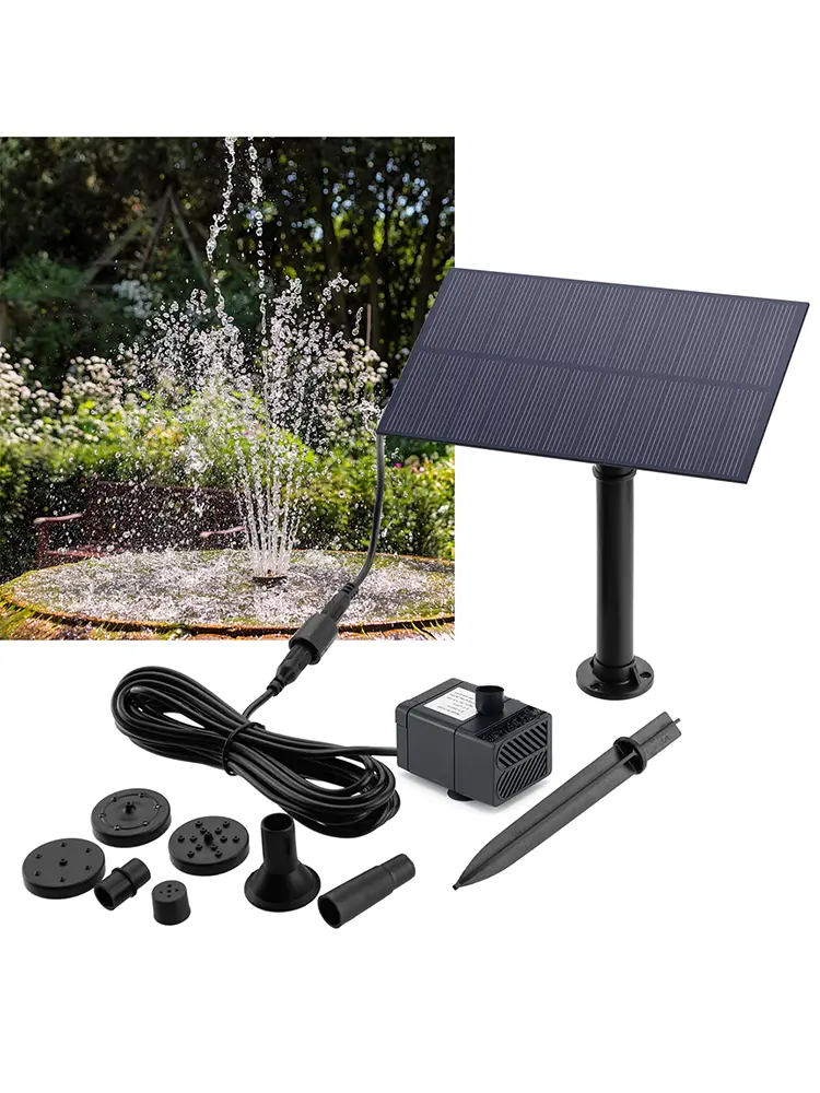 5W 5V Fountain Panel Pump Garden Decoration with Stake Solar Panel Water Pump Watering System Energy Saving Kits for Fish Tank