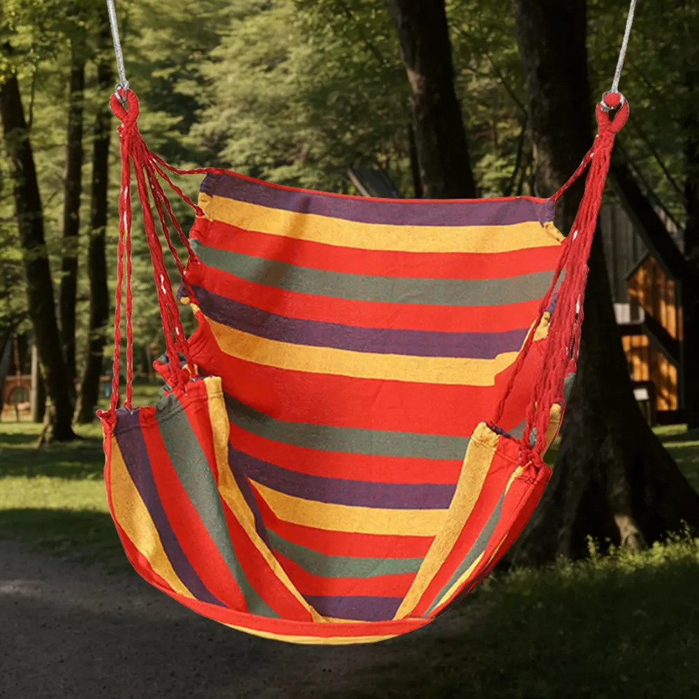 Hammock Chair Outdoor Camping Portable Boho Hammocks Swing Chairs Rope Hanging Hammock Pendant for Indoor Garden Furniture