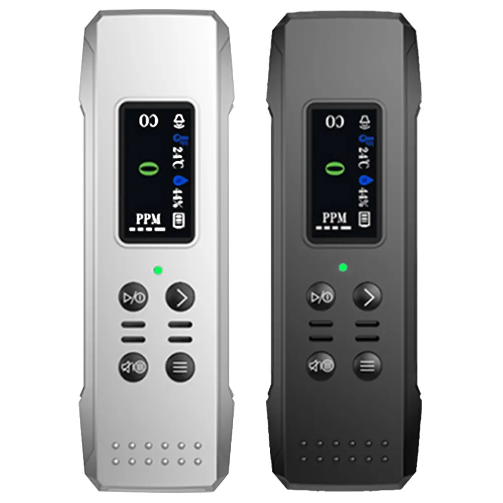Mini Travel CO Temp/Humidity Detector Rechargeable RV CO Detector Alarm Accurate with Loud Alarm W/ Lanyard for RV Travel