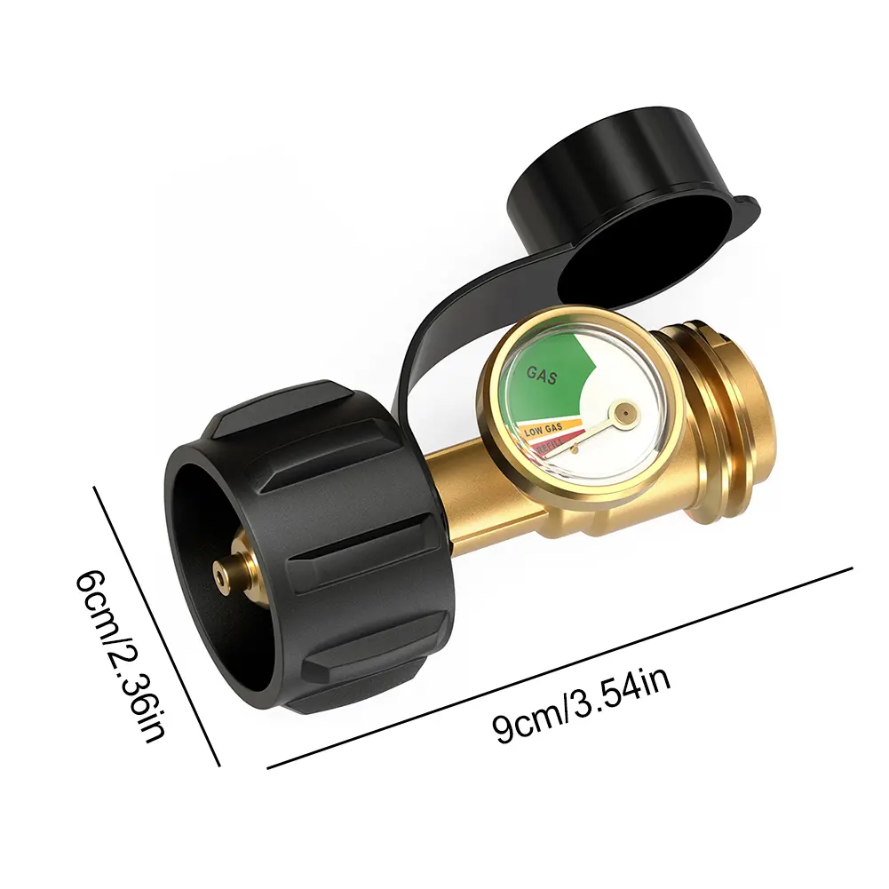 Propane Tank Gauge Level Indicator Precise Universal Propane Gauge Gas Pressure Meter Propane Adapter Gauge for RV Camper Heater