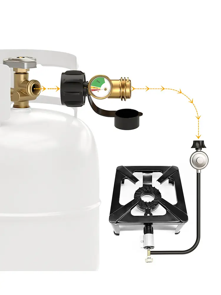 Propane Tank Gauge Level Indicator Precise Universal Propane Gauge Gas Pressure Meter Propane Adapter Gauge for RV Camper Heater