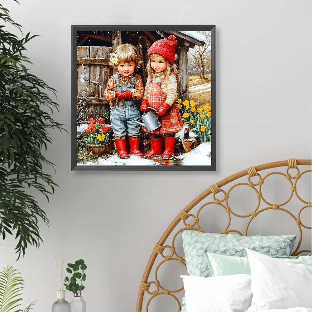 Little One 5D DIY Full Drill Round Diamond Painting Kit for Home Wall Decor