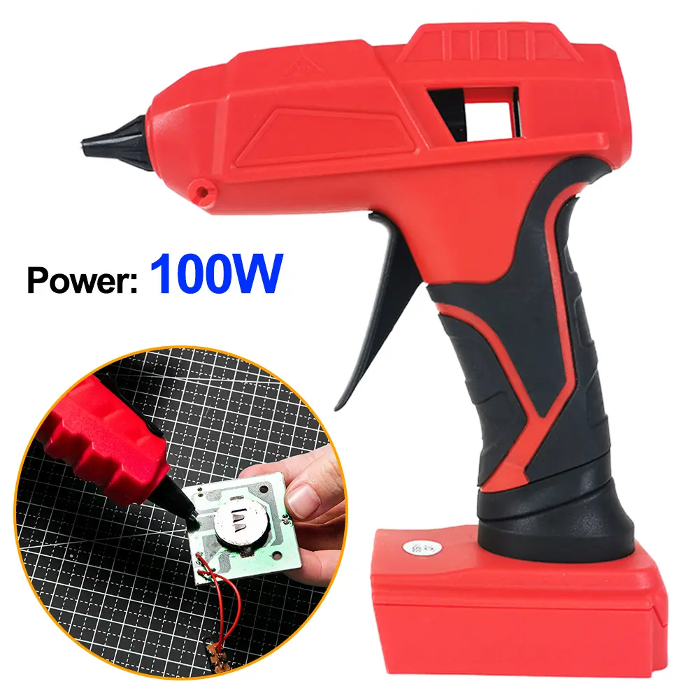 100W Cordless Hot Glue Gun with 5PCS Glue Sticks Full Size Hot Glue Gun Hot Melt Glue Gun for Arts Crafts DIY School Home Repair
