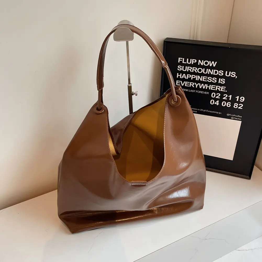 Women PU Shoulder Bag Retro Shoulder Handbag Large Capacity Chic Hobo Bag with Small Purse Casual Tote Purse Fashion Shopper Bag
