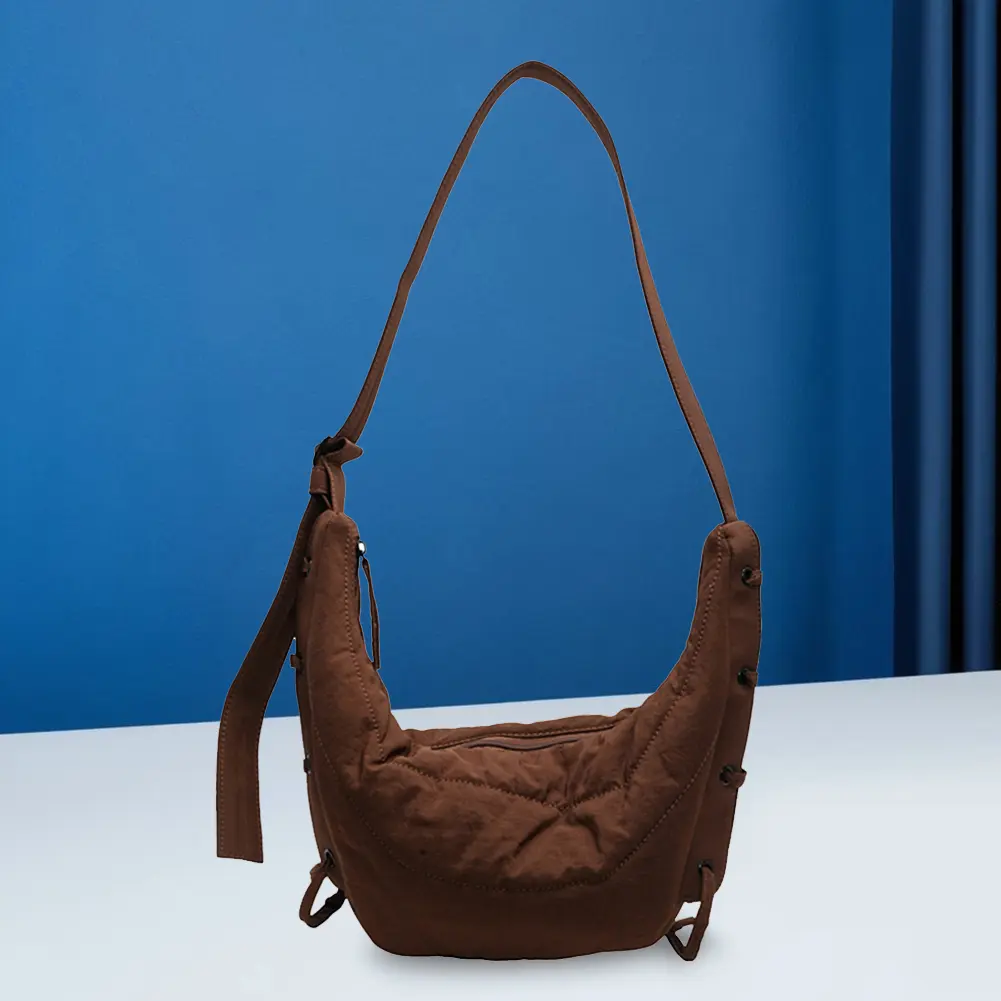 Crossbody Bag for Women Men Adjustable Strap Messenger Bag Nylon Crescent Bag Croissant Bag for Travel Shopping