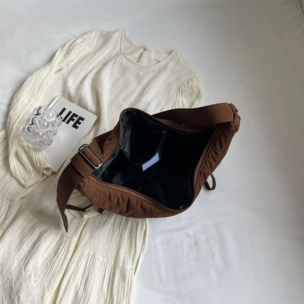 Crossbody Bag for Women Men Adjustable Strap Messenger Bag Nylon Crescent Bag Croissant Bag for Travel Shopping