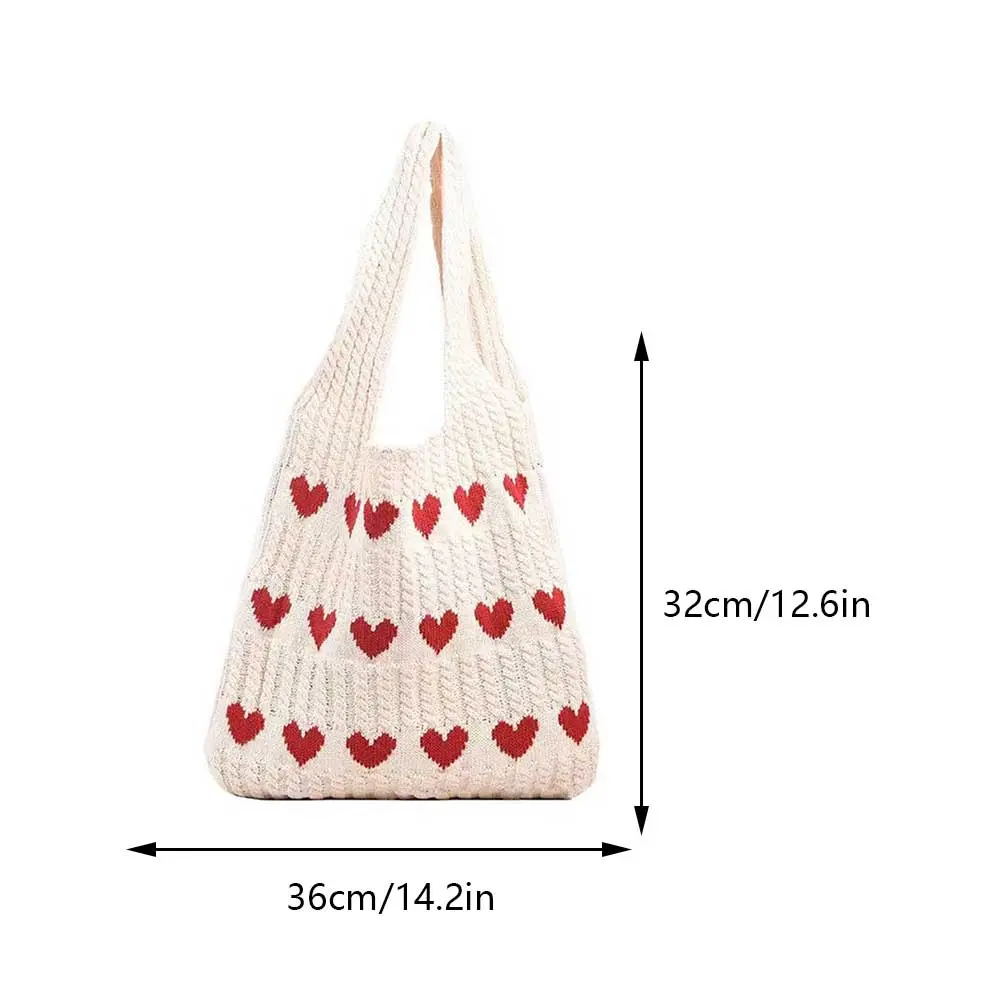Women Lightweight Handbag Color Blocking Shoulder Storage Bag Large Capacity Crochet Satchel Bag Top Handle Bag Shopping Bag