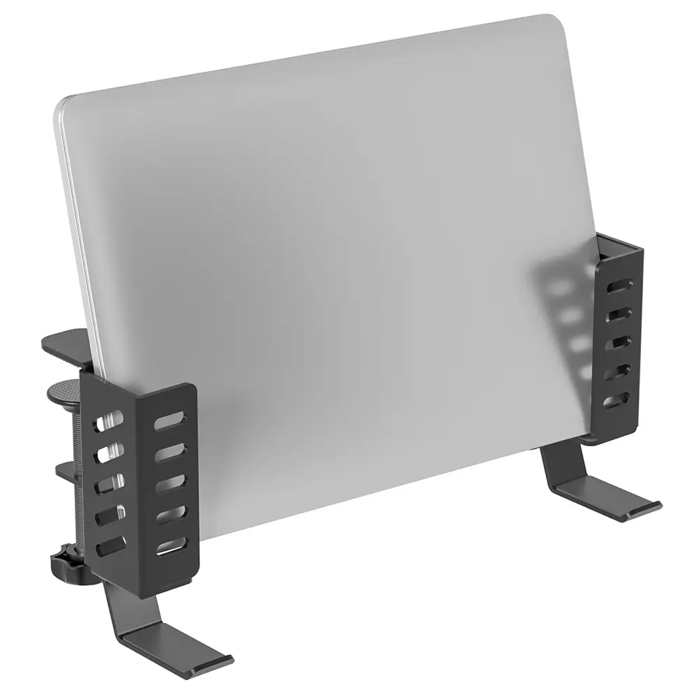 Desk Side Storage Organizer No Drill Tablets Hanging Holder Clamp on Desk Organizer for Office Home Laptops/Tablets/Headphone