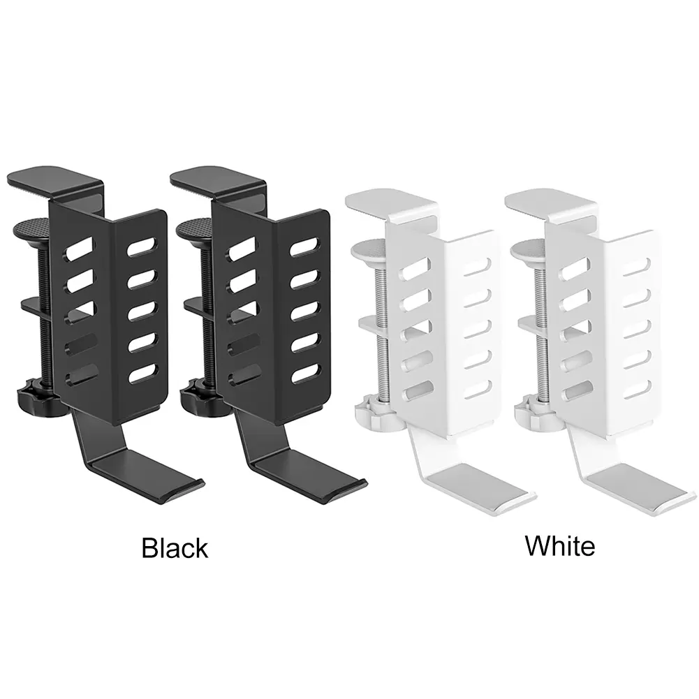 Desk Side Storage Organizer No Drill Tablets Hanging Holder Clamp on Desk Organizer for Office Home Laptops/Tablets/Headphone
