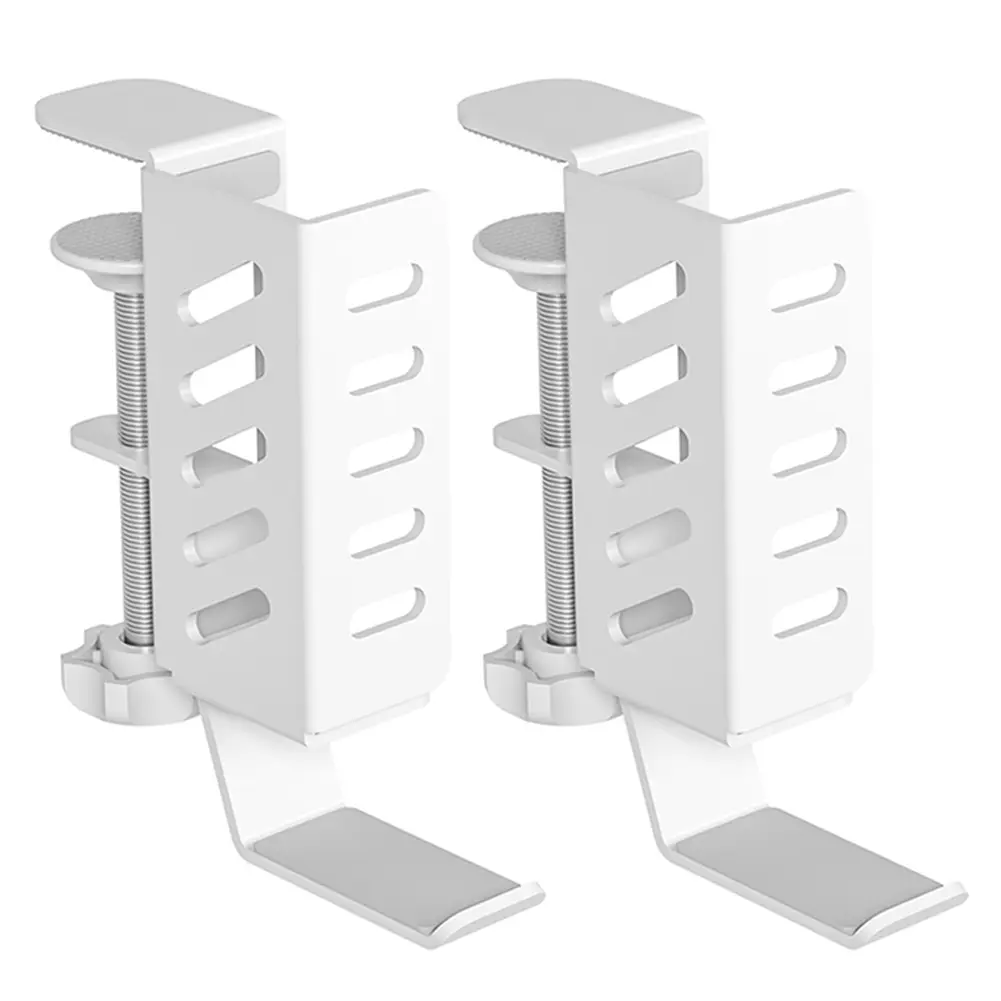 Desk Side Storage Organizer No Drill Tablets Hanging Holder Clamp on Desk Organizer for Office Home Laptops/Tablets/Headphone