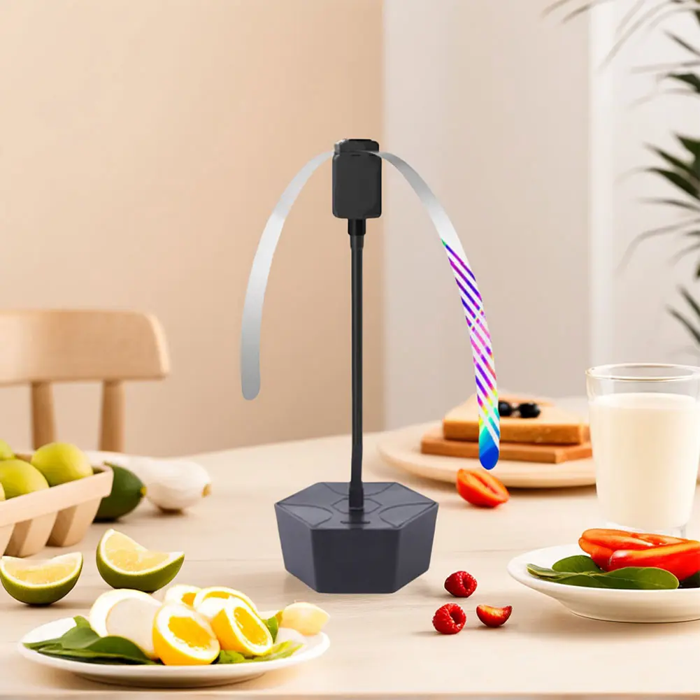 2/1pcs Fly Repellent Fan Outdoor Picnic BBQ Food Fly Fans with Holographic Blades Anti Mosquito Deter Flies Wasps Bees Fly Fan