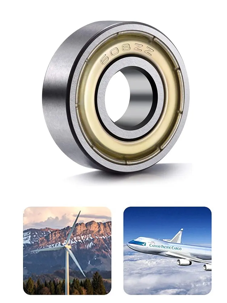 10Pcs 608ZZ Deep Groove Ball Bearing Double Shield Miniature Bearing Single Row 8x22x7mm for Skateboards Inline Skates Scooters