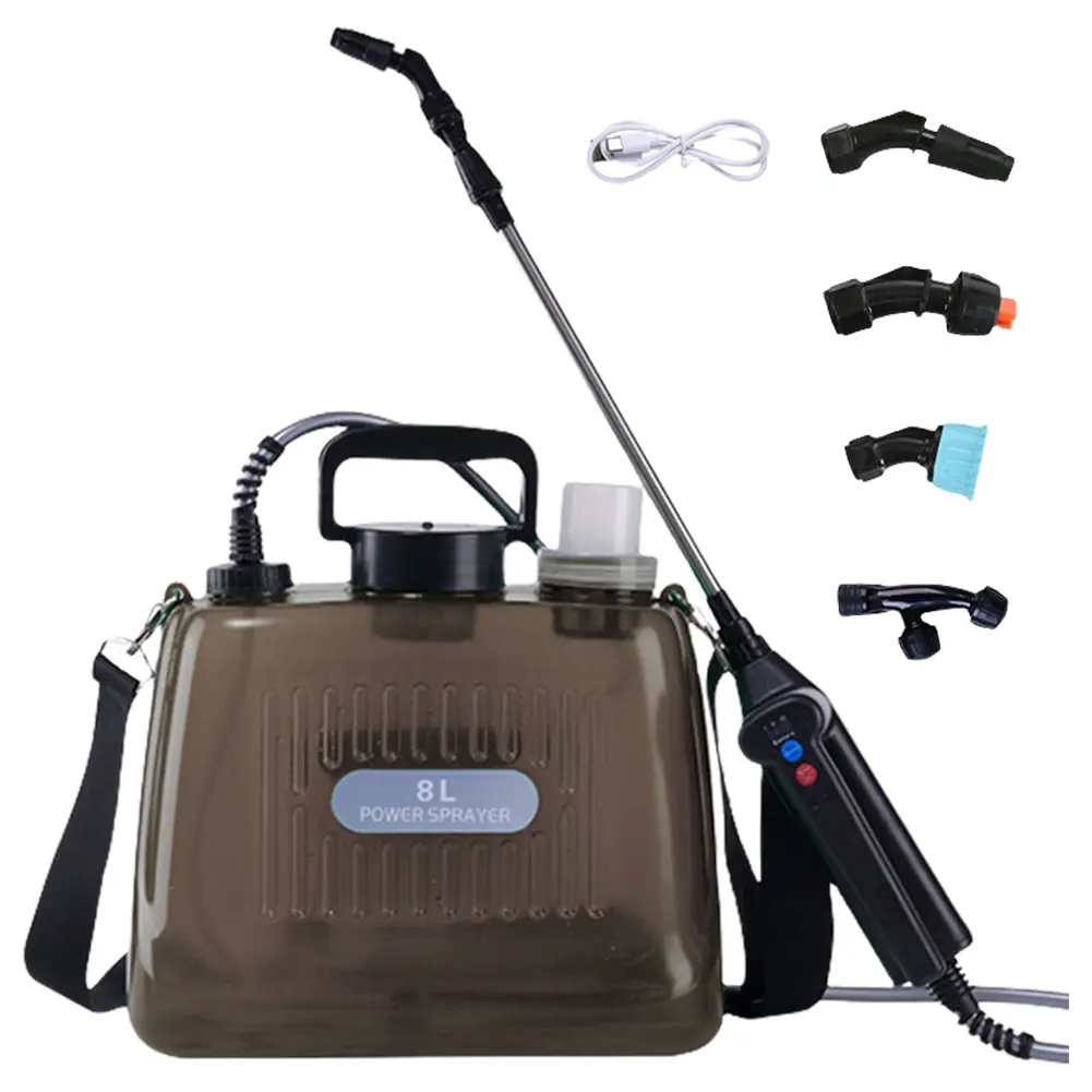 5L/8L Electric Sprayer with 4 Mist Nozzles Battery Powered Sprayer with 3 Adjustable Speeds Garden Sprayer for Gardening