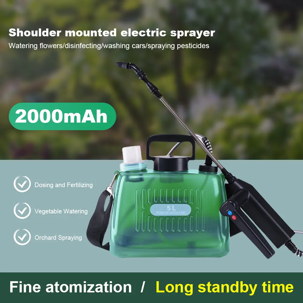 5L/8L Electric Sprayer with 4 Mist Nozzles Battery Powered Sprayer with 3 Adjustable Speeds Garden Sprayer for Gardening