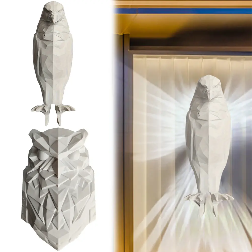 Cute LED Wall Light 3D Animal Owl Wall Light Battery Operated 3D Printed Wall Decoration Lamp for Staircase Hallway Wall Sconce