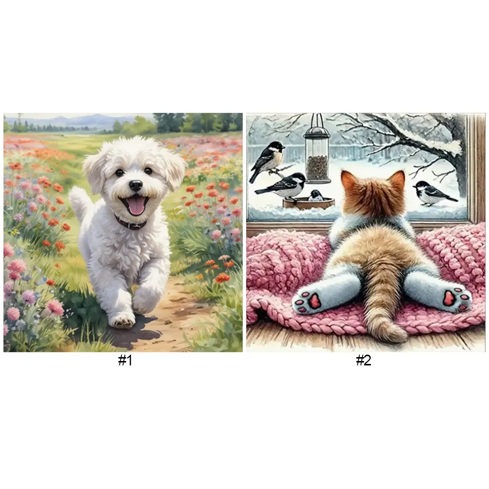 Animal 5D DIY Full Drill Round Diamond Painting Kit for Home Wall Decor