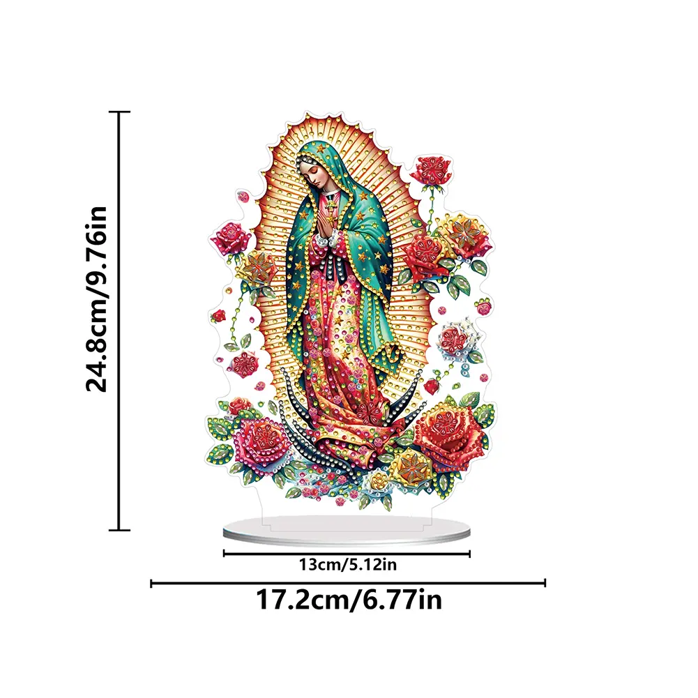 Acrylic Special Shape Ocean Girl Table Top Diamond Painting Ornament Kits Desktop Diamond Art Kits for Home Office Decor