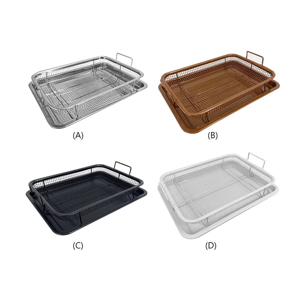 Stainless Steel French Fries Basket Heat-resistance Square Chips Fry Baskets Multi-function Gadgets Tools Air Fryer Accessories