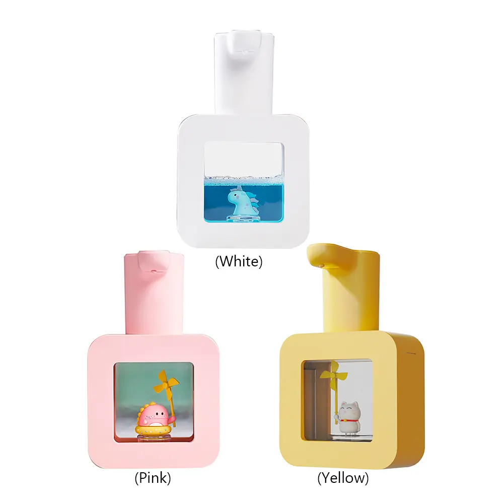 Cartoon Cute Pet Liquid Soap Dispensers USB Charging Liquid Foam Dispensers Wall Mounted Touchless Sensor for Hotel Wash Basin