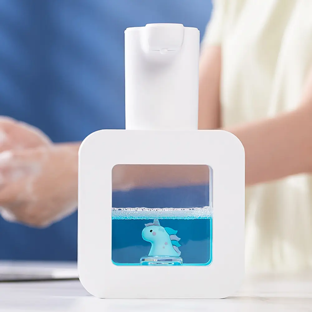 Cartoon Cute Pet Liquid Soap Dispensers USB Charging Liquid Foam Dispensers Wall Mounted Touchless Sensor for Hotel Wash Basin